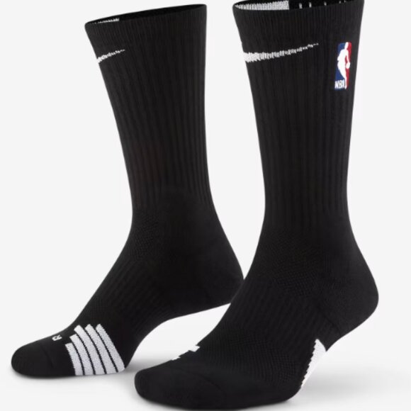 NEW! Nike Elite Dri-FIT Crew Socks NBA Basketball Black Men’s Large NWT - Picture 1 of 9